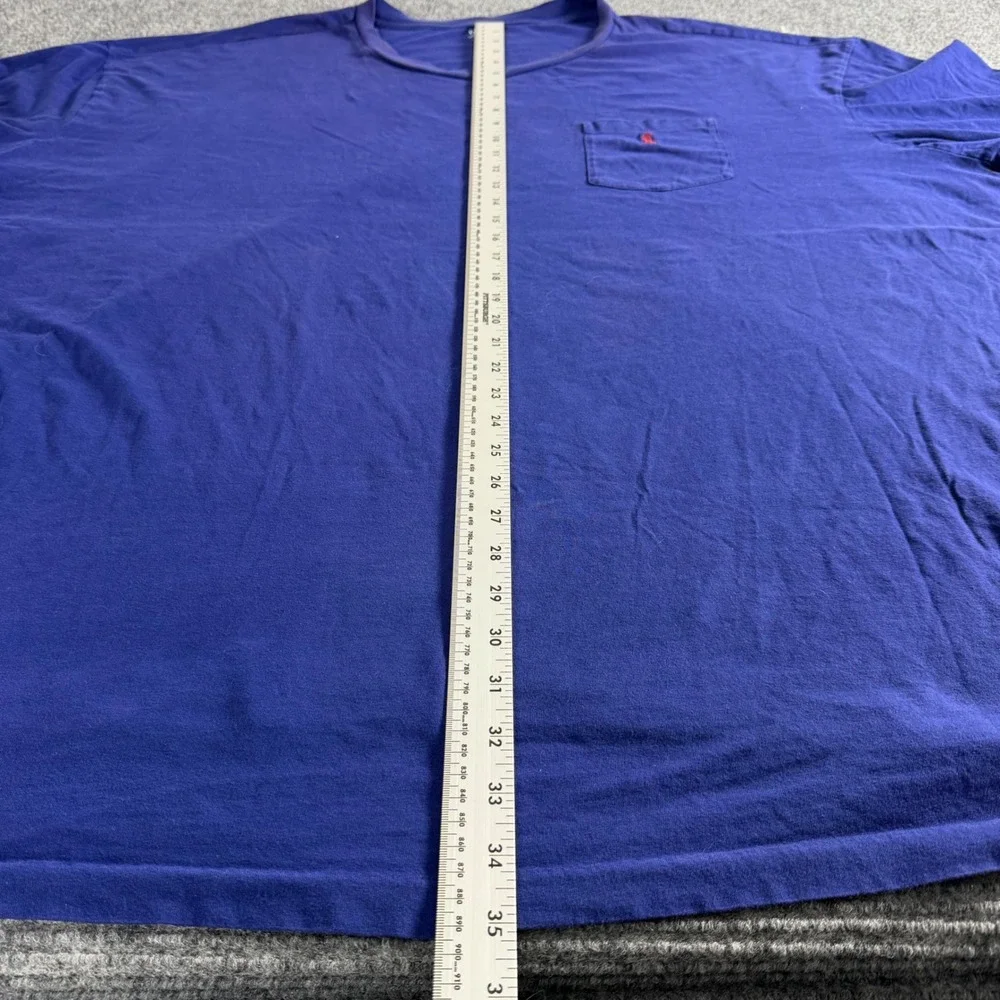 Polo Ralph Lauren Mens 6XB Purple Long Sleeve Pocket T-Shirt Red Pony Cotton